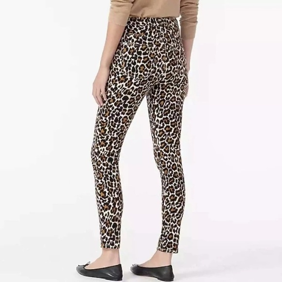 J.Crew 10" Highest Rise Toothpick Leopard Skinny Corduroy Pants - Picture 2 of 12